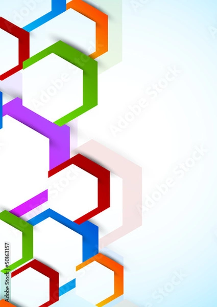 Fototapeta Background with colorful hexagons