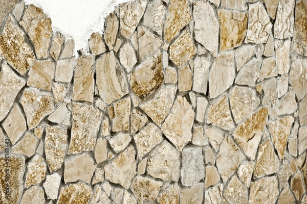 Obraz Background of stone wall. Brown texture of stone wall