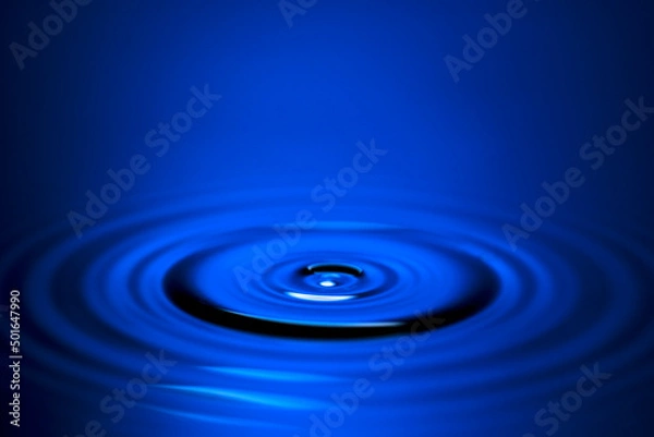 Fototapeta 水面に落ちる水滴と波紋