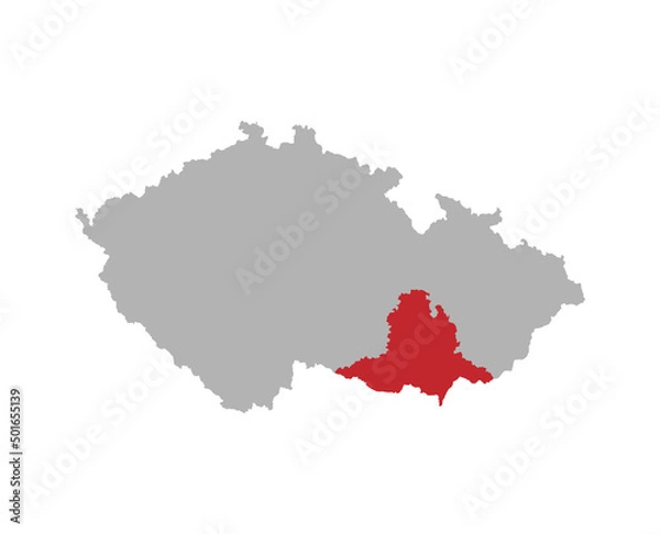 Fototapeta Czech map with South Moravian region highlight