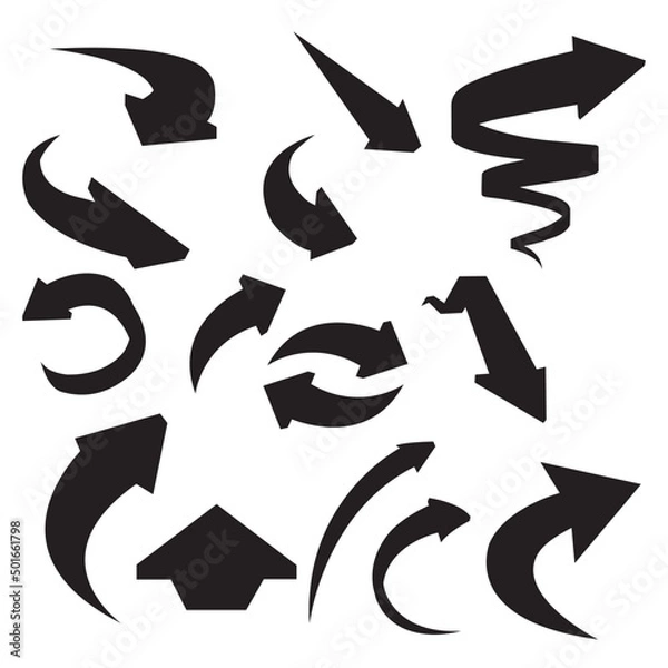 Obraz Black aroow set vector design