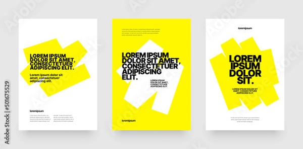 Obraz Simple template design with yellow highlighter marker for poster, flyer or cover.