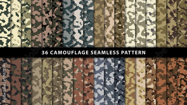 Obraz Collection military and army camouflage seamless pattern