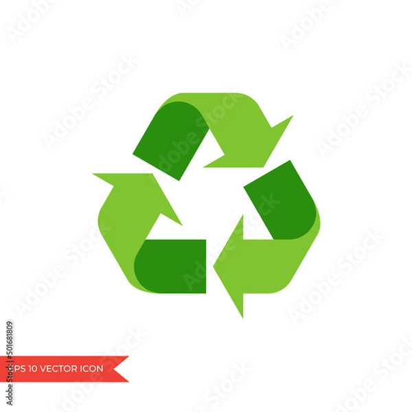 Fototapeta Recycle icon template with three arrows