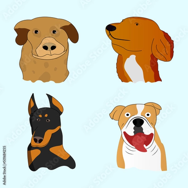 Fototapeta Cartoon Dog Bread Vector Illustration