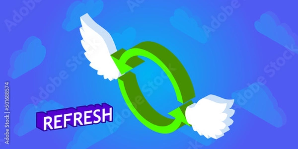 Obraz Refresh isometric design icon. Vector web illustration. 3d colorful concept