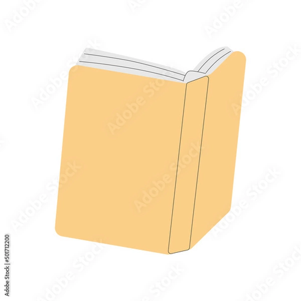Fototapeta Various books, stack of books, notebooks. Hand drawn educational vector illustration. Set of literature, dictionaries, encyclopedias, planners with bookmarks.