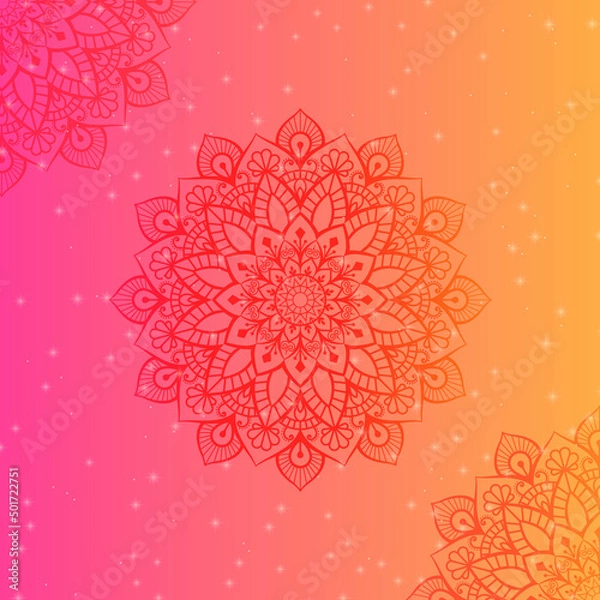 Obraz Gradient mandala background design with Dreamy gradient wallpaper mandala pattern