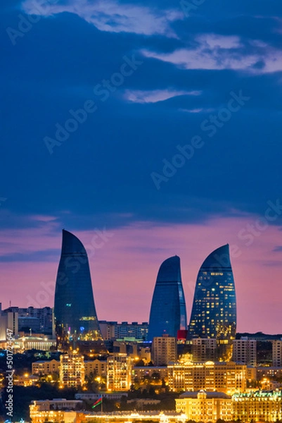 Obraz Flame towers at sunset