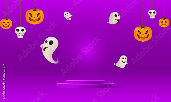 Fototapeta Halloween background For a party and sale on Halloween night.Happy Halloween banner.