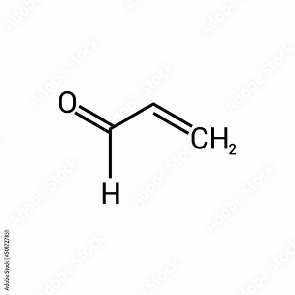 Obraz chemical structure of Acrolein (C3H4O)
