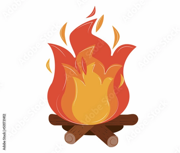 Obraz Campfire icon. Cartoon vector illustration campfire.