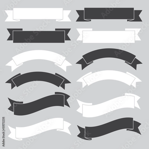 Fototapeta Stary transparent wstążka, czarno-biały.