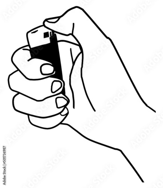 Obraz ライターで火を付ける手のベクターイラスト2