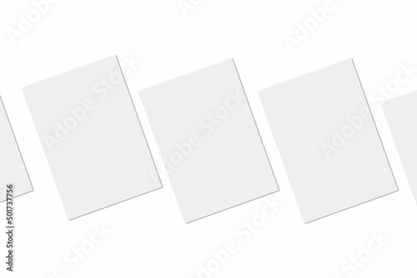 Obraz Blank paper illustration for mockup. Flyer or poster. 3D Rendering.