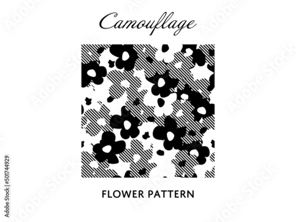 Obraz カモフラージュ柄風の花柄