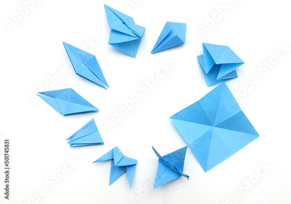 Obraz origami crane folding instructions