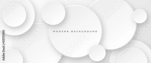 Fototapeta Modern abstract light silver background elegant circle shape design	
