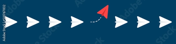 Fototapeta Think different. The concept of individuality and uniqueness. Innovation. Leadership. Business idea. Vector illustration