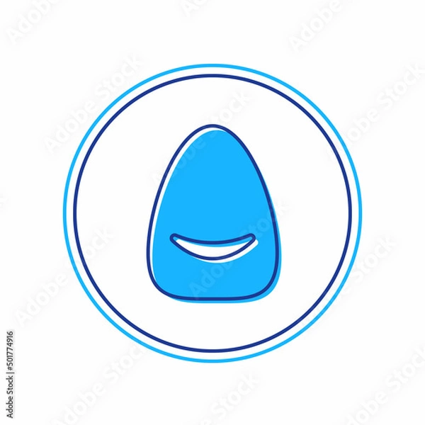 Fototapeta Filled outline Pouf icon isolated on white background. Soft chair. Bag for the seat. Comfortable furniture armchair. Vector