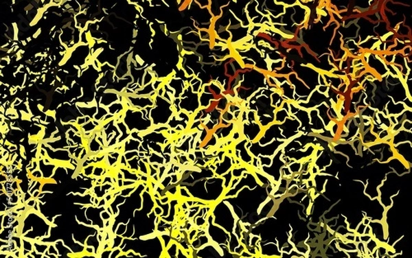 Fototapeta Dark Yellow vector elegant background with leaves, branches.