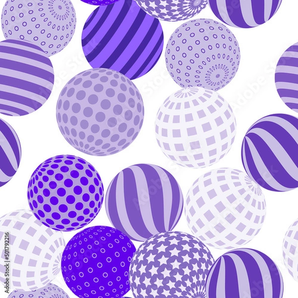 Fototapeta Retro 3d illustration of abstract balls, great design for any purpose. Modern poster for cover design. Vector seamless technology background. Background wall design.