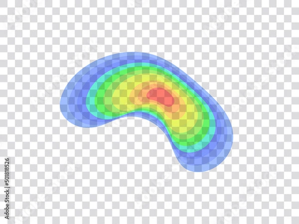 Fototapeta infrared rays with hot spots spectrum on transparent background. Concept design for Mapping of predicted probability of fire hotspots distribution, crime and statistical analysis, etc. vector eps10.