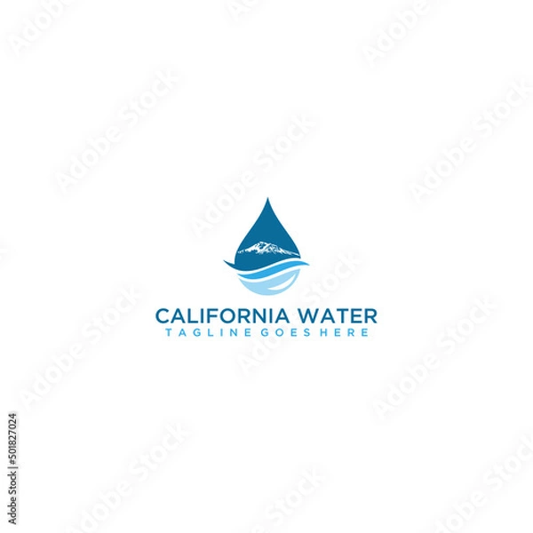 Fototapeta Water drops as part of the mountains. Creative logo design template.