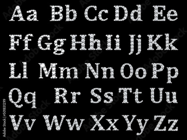 Fototapeta Diamond alphabet, letters from A to Z,(high resolution 3D image)