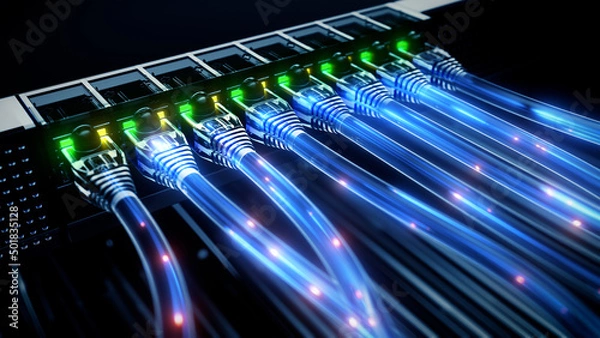 Fototapeta Ethernet Cables Visual Effects