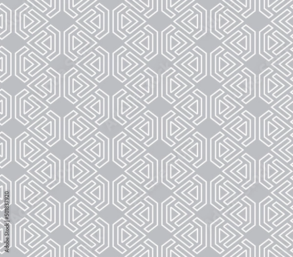 Fototapeta Abstract geometric shape seamless pattern, gray geometric background