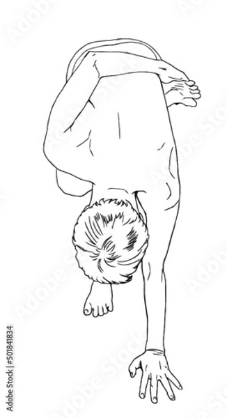 Obraz アルダバッタパドモッターナーサナ（半蓮華前屈のポーズ）のイラスト