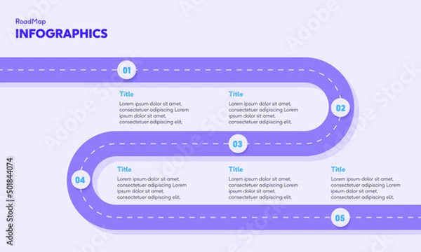 Obraz roadmap infographic template. timeline infographic vector template