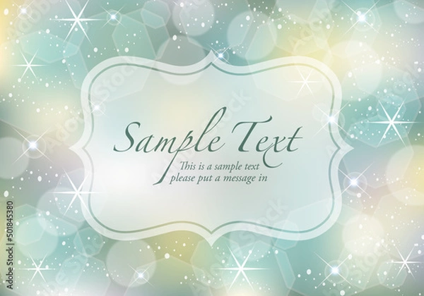 Obraz キラキラ背景フレーム_グリーン