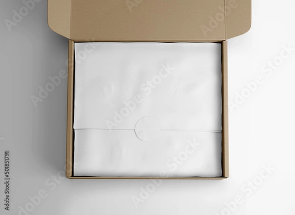 Obraz White Tissue Paper inside Kraft Paper Box