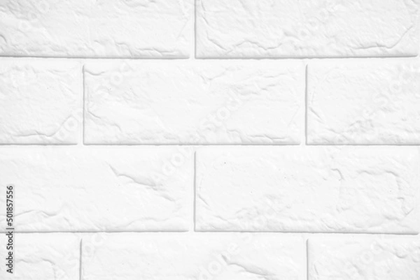 Obraz Abstract large white brick wall texture pattern background, PE foam material