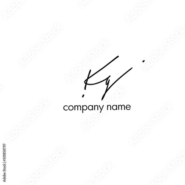 Obraz Kg Initial Handwriting Logo Vector