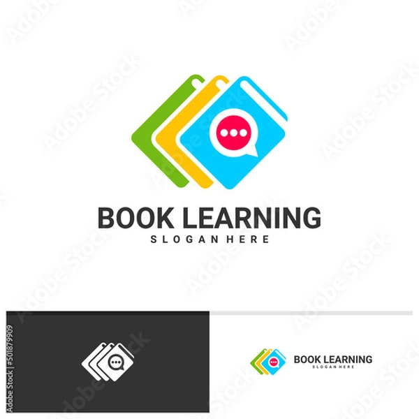 Fototapeta Chat Book logo vector template, Creative Book logo design concepts