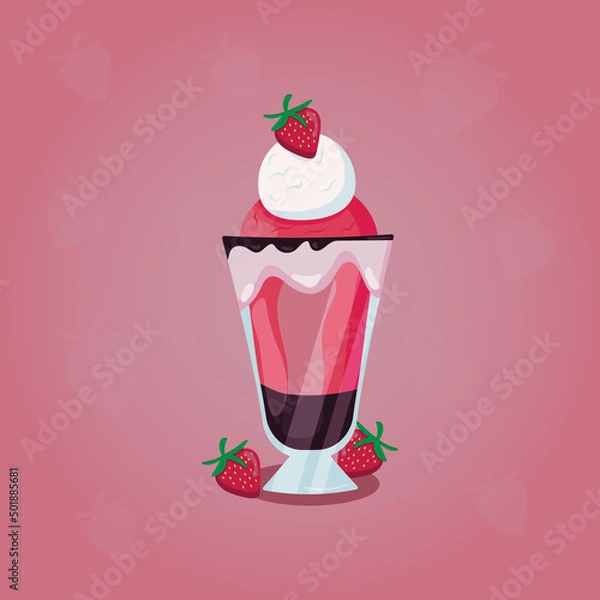 Obraz strawberry ice cream