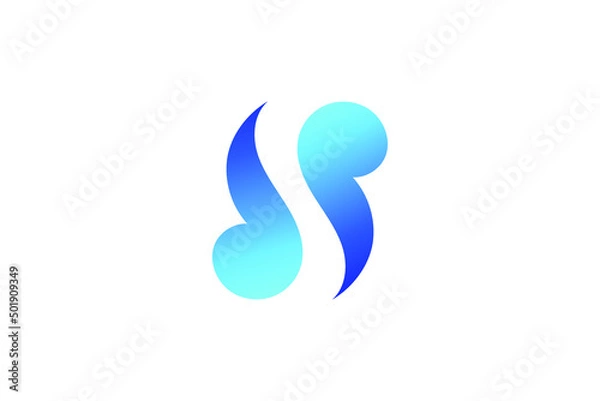 Obraz S Letter in blue gradient simple and elegant Logo template isolated on white