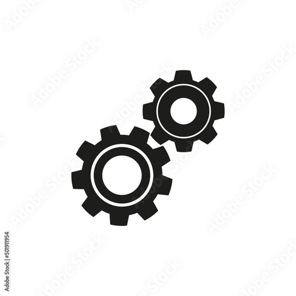 Fototapeta The mechanism icon. Simple flat vector illustration on a white background