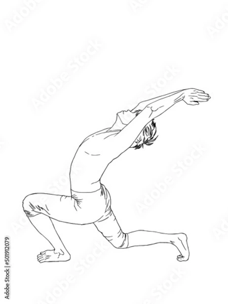 Obraz  アンジャネアーサナ（三日月のポーズ）のイラスト