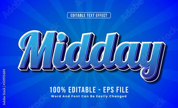 Fototapeta Editable Text Effects Midday Words and fonts can be changed