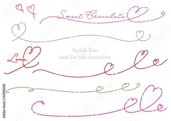 Obraz タイトル装飾に使えるおしゃれなベクターラインセット