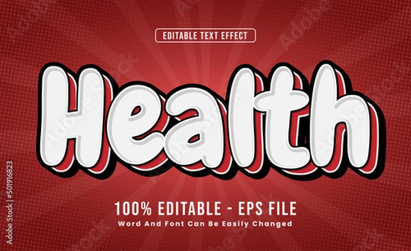 Fototapeta Editable Text Effects Health Words and fonts can be changed