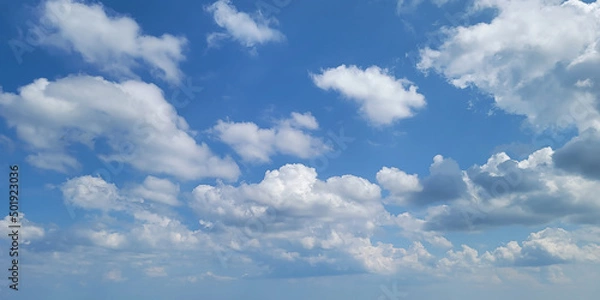 Obraz puffy clouds blue sky sky replacement