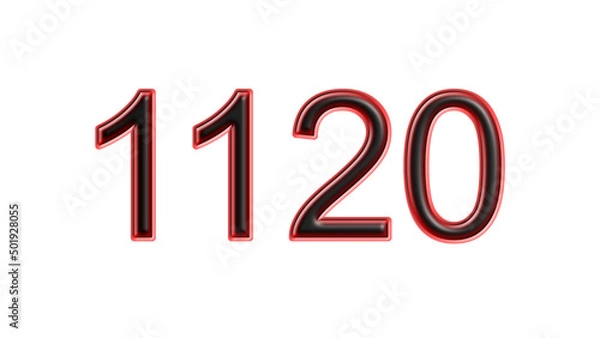 Fototapeta red 1120 number 3d effect white background