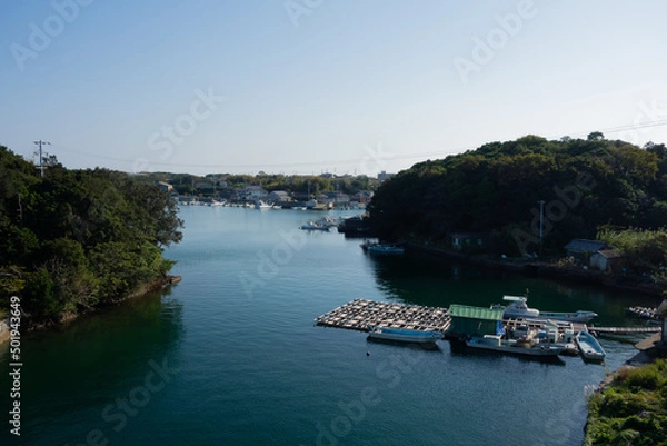 Obraz 伊勢志摩の牡蠣養殖の風景