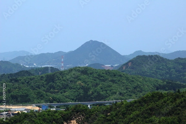 Fototapeta 湖南アルプス堂山付近からの眺め