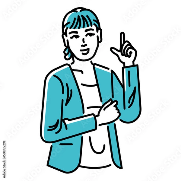 Fototapeta ポジティブな何かを思いついたビジネスパーソン（女性）